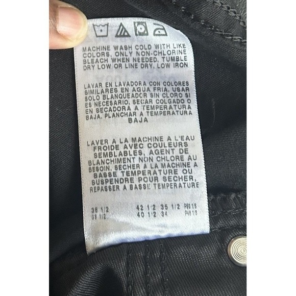 Lee Slim Straight Logo Black Men Size 36x34 Denim Jeans Minimalist Western - Picture 6 of 7